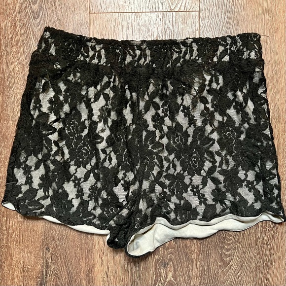 Urban Outfitters Pants - Urban Outfitters Pins and Needles Black Lace Shorts